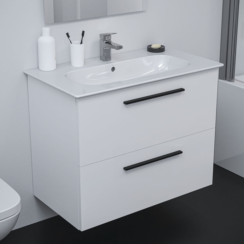 Lifestyle image of Ideal Standard i.life A 800mm Matt White Wall-Hung Basin Vanity Unit